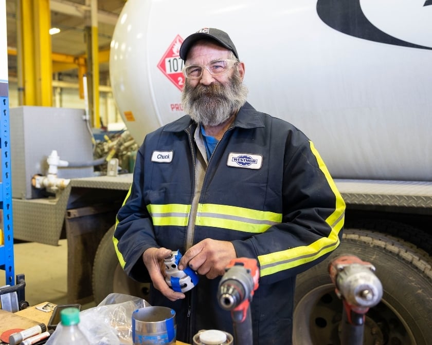 Westmor Employee working in the shop.
