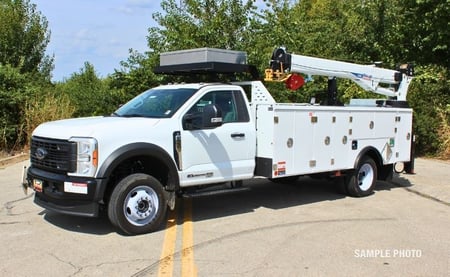 Propane Crane Truck Driver Side View