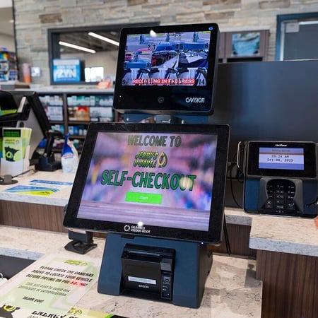 Express Lane Self Checkout installed at a convenience store. 