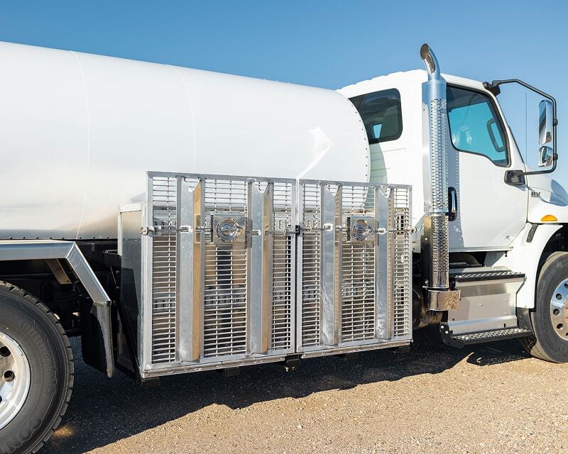 Cylinder Rack on a delivery truck.