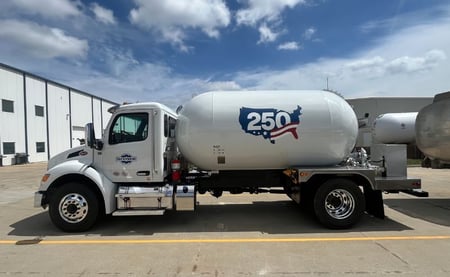 3,200 Peterbilt Driver Side Viewon Blueline Bobtail Driver Side View