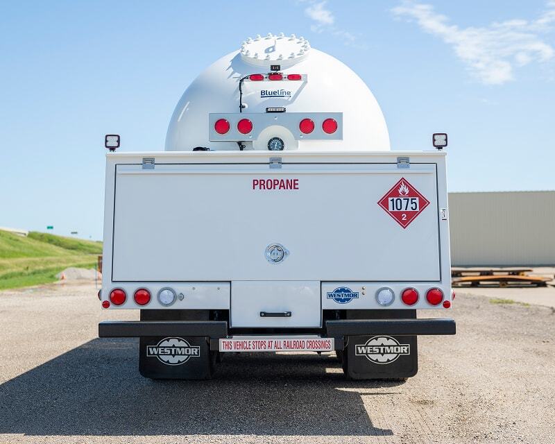 Enclosed decking on a propane delivery truck. 